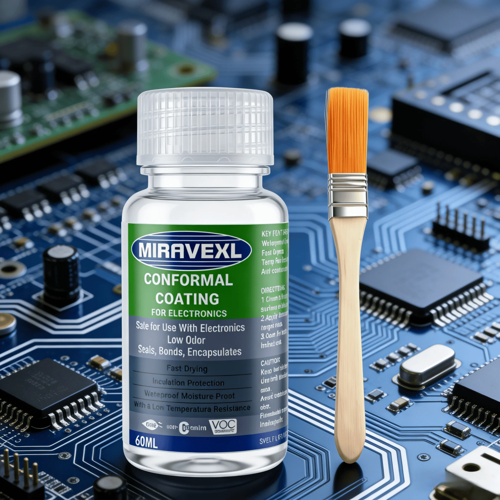 Recubrimiento Conformal Impermeable para PCB, Barniz Aislante Transparente de Secado Rápido, Líquido de Protección para Circuitos Impresos con Pincel para Electrónica