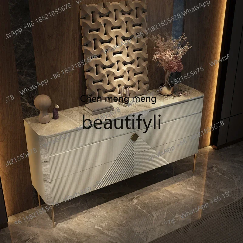 ss8350 SS Italian rock slab chest, living room, light luxury decoration entrance, master bedroom with more bedside lockers