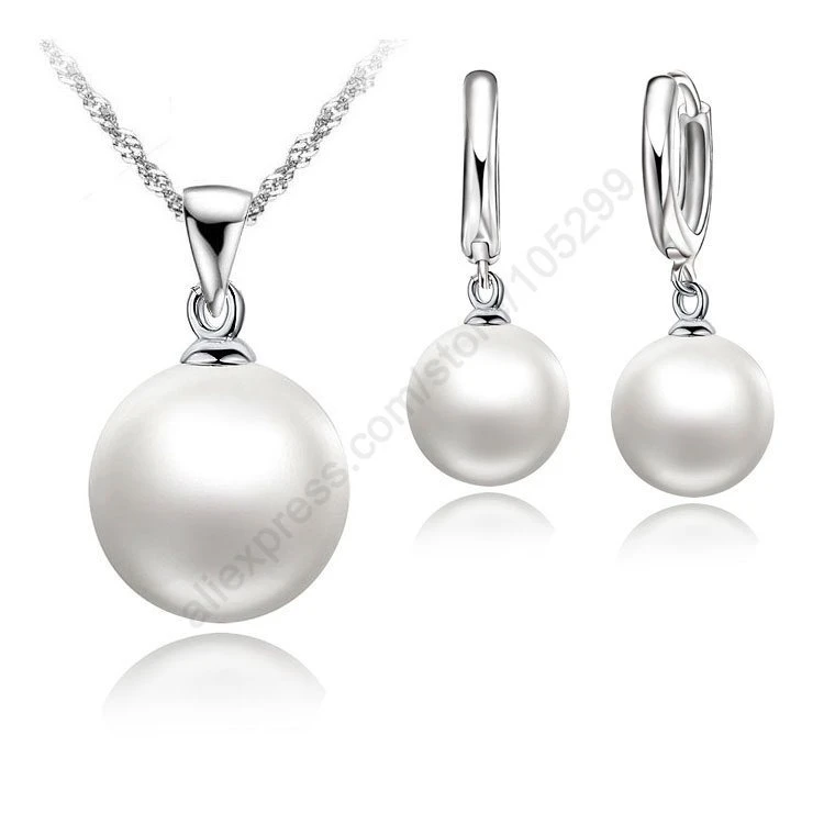 925 Sterling Silber Braut Schmuck Sets Perle Mode Schmuck Frauen Mädchen Engagement Jahrestag Großhandel