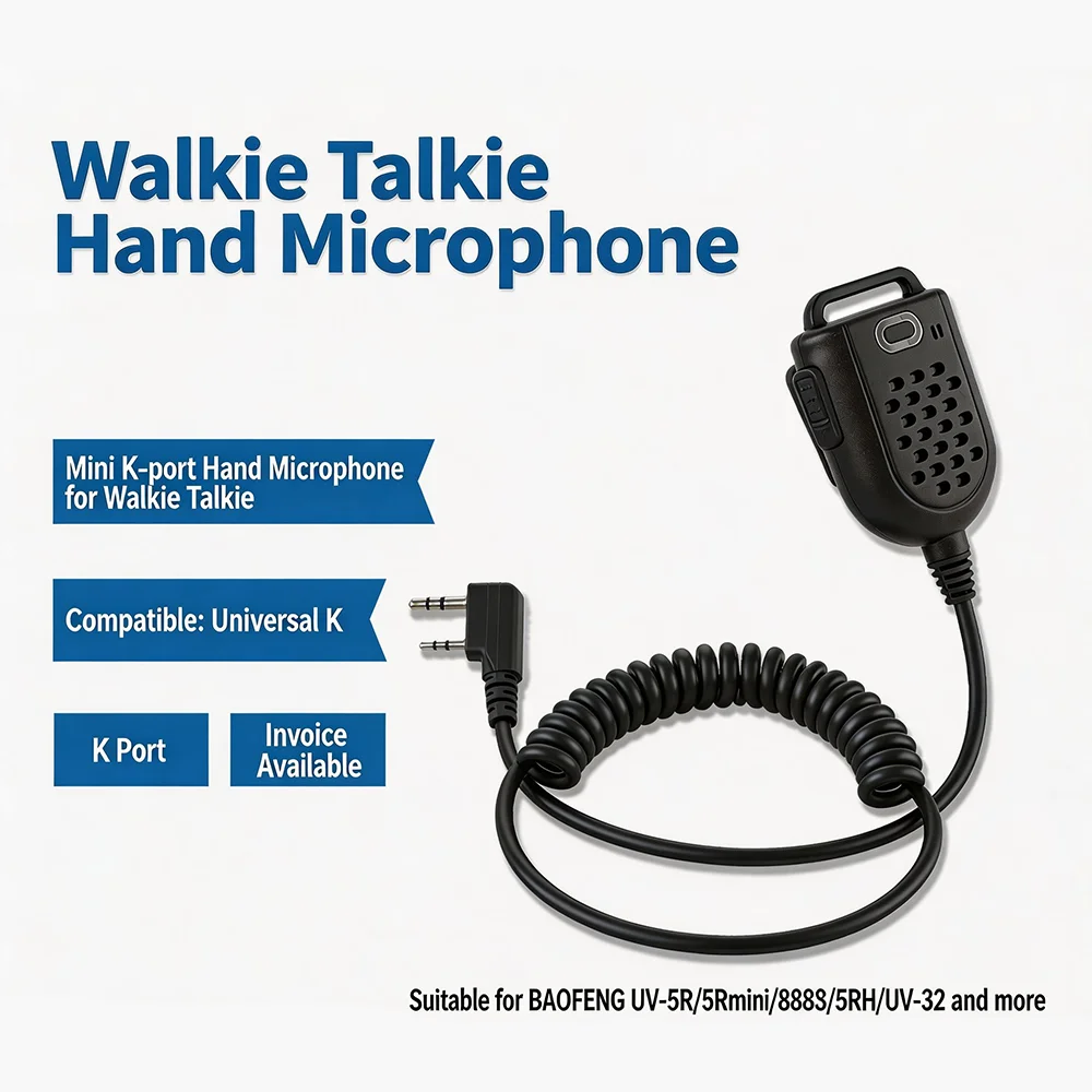 Universal K-Connector Mini Shoulder Speaker Mic for Baofeng BF-888S/5R Walkie Talkie