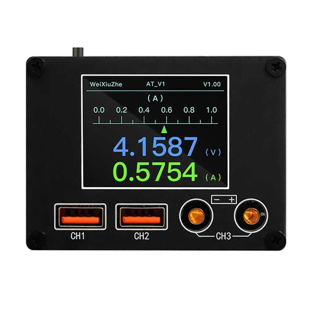ATV1 multifunction ammeter 036V 08A with 2 inch IPS display for mobile phone repair and UART fault analysis tool