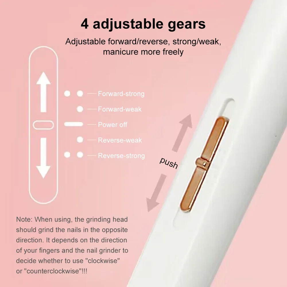 Electric Nail Polish Drill Set Machine With Light Portable With Battery Mini Electric Manicure Art Pen Tools For Gel Remover