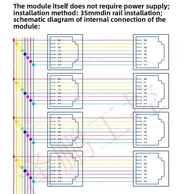 RJ45 multi-network interface module, 8-way and 16-way RS485 communication purpose hub