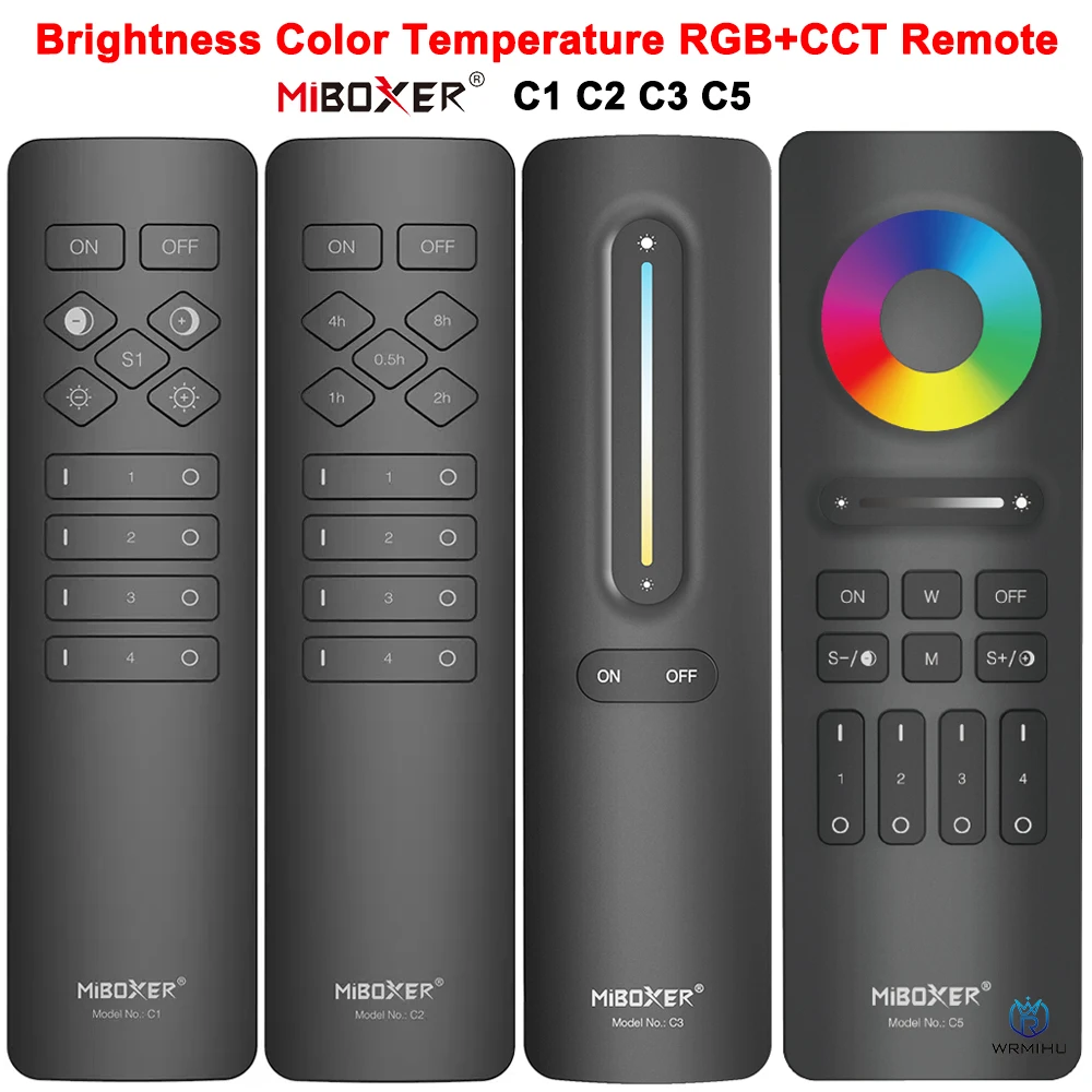 Miboxer C1 C2 C3 C5 Color Temperature 4-Zone RGB+CCT Remote Controller Magnetic 2.4G RF Wireless Brightness Adjustable Lighting