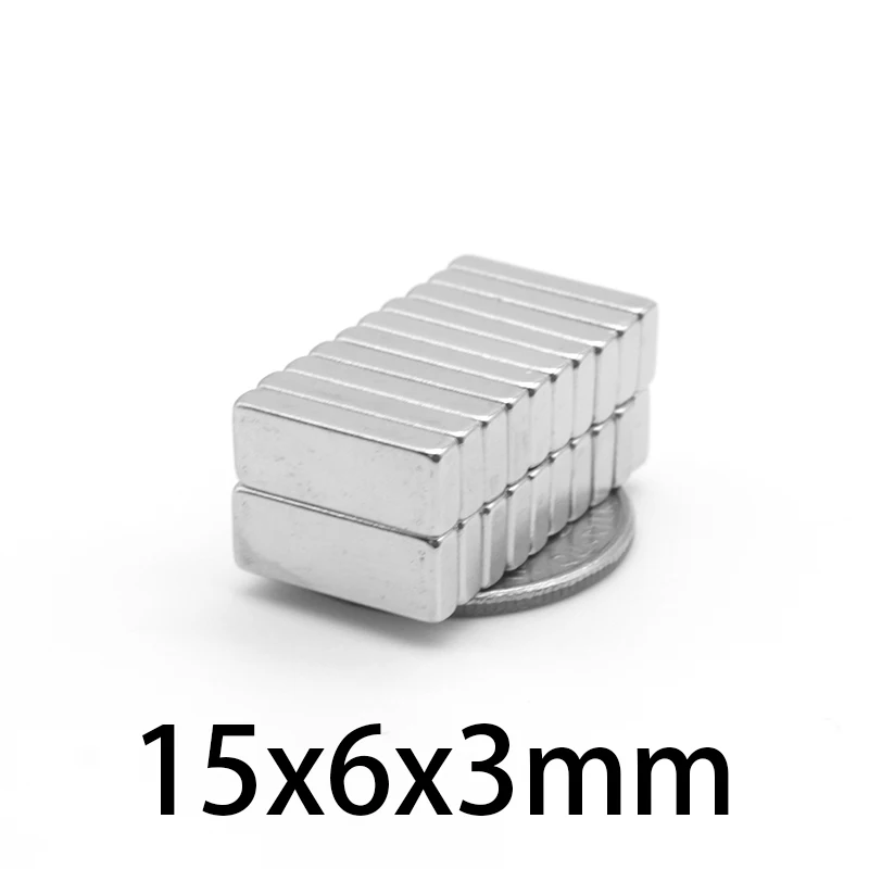 10/20/50/100/150/200/400PCS 15x6x3 mm Block Strong Powerful Magnets N35 Rectangular Permanent Neodymium Magnets 15x6 15*6*3