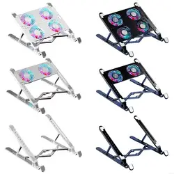 LED Laptop Cooling Pad Gaming Laptop Coolers Laptop Fan Cooling Stand with Quiet Cooling Fan Folding Bracket for Laptop