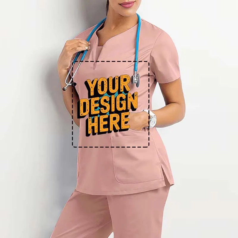 Darmowe, personalizowane logo, odzież dentystyczna, odzież chirurgiczna, rozdzielny strój do mycia rąk, elastyczny, szybkoschnący strój dla pielęgniarek szpitalnych.