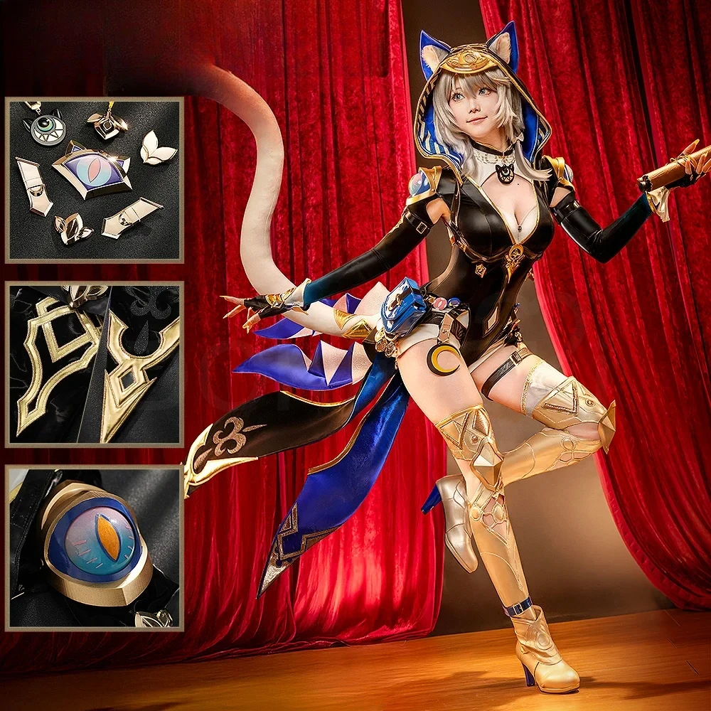 

Костюм для косплея Cipher Game Honkai: Star Rail【S-2XL】DokiDoki-SR HSR Хэллоуин, костюм милого кота, парик Cifera, большие размеры