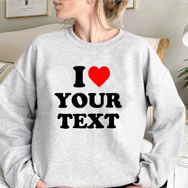 Customized Printed on A Sweatshirts Women Cotton Design Your Text Make Your Own Hoodies with Loved Ones Photo Jupmers