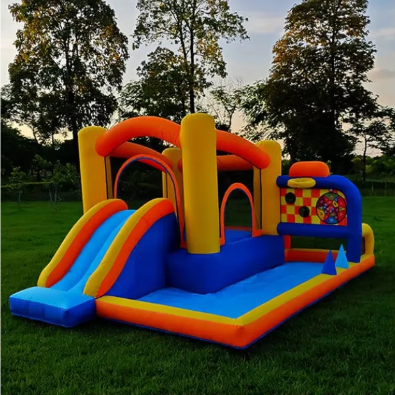

Small Home Use Inflatable Castle with Basketball Hoop Water Slide for Garden Use