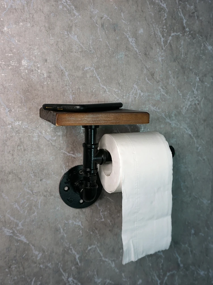 Portarrollos de papel higiénico para toalla de papel montado en la pared, tubo de agua antiguo de estilo industrial retro americano