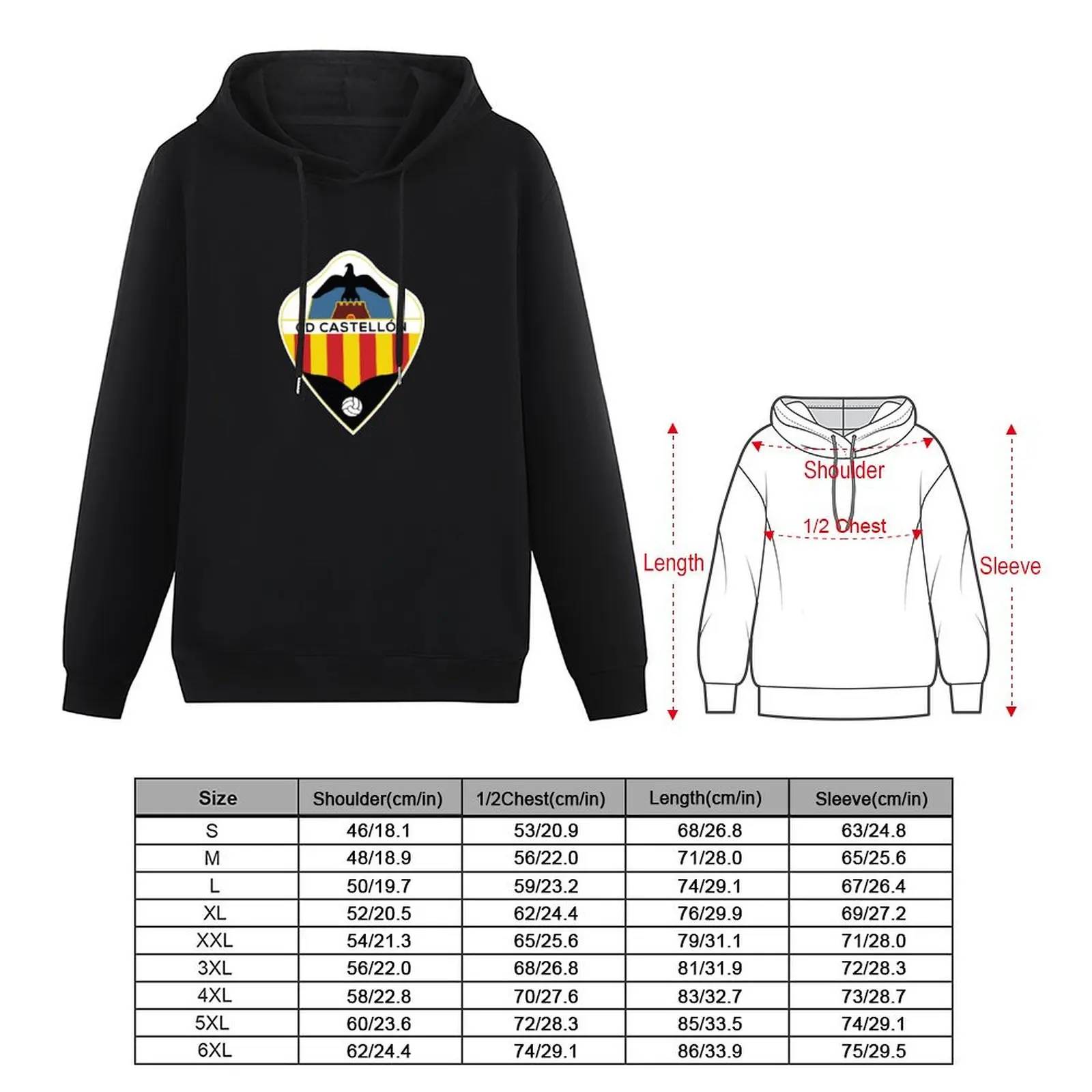 castellon flag coat of arms Pullover Hoodie men's clothing men wear hoodie for men