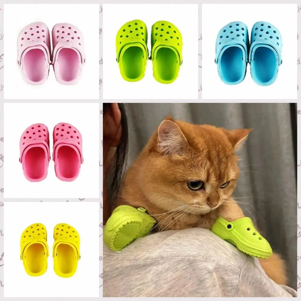 

1 Pair Dog Antiskid Shoes Non-slip Pet Sandals Comfortable Breathable Dog Hole Shoe EVA Soft-soled Dog Rain Boots for Cats