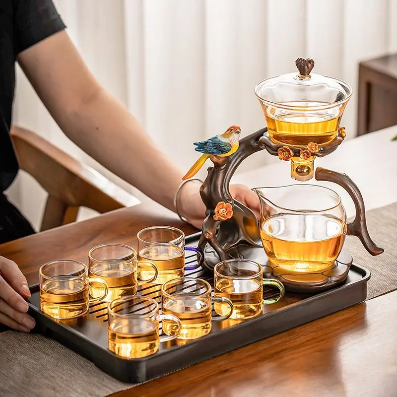 Glass Automatic Tea Set  Lazy Tea Maker  High End Magnetic Suction Teapot