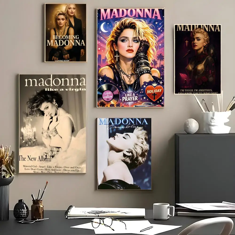 Musik - M-Madonnas Poster, Leinwand-Wandkunst-Poster für Schlafzimmer, Wohnzimmer, Heimdekoration