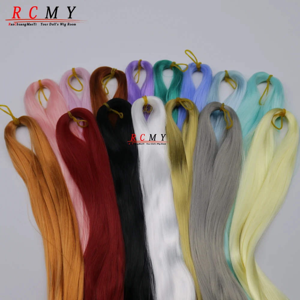 BJD 人形の髪ミルクシルク合成手編み植毛材料青紫 1/3 1/4 1/6 ブライス髪人形アクセサリー