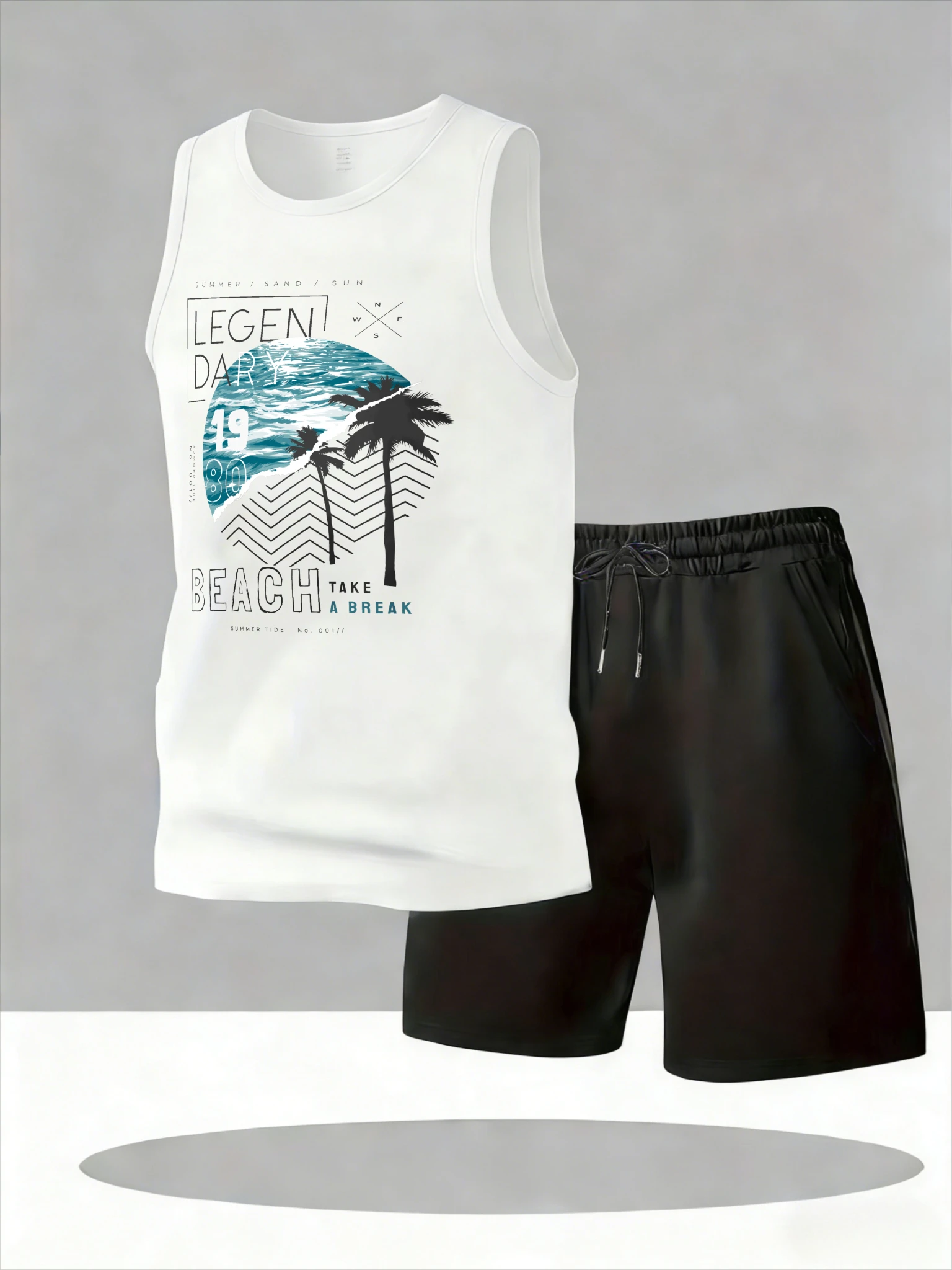 

Men's Tank Top Sets 2026 Summer Quick drying clothing set Sportswear sports crewneck oversize running seaside Breathable