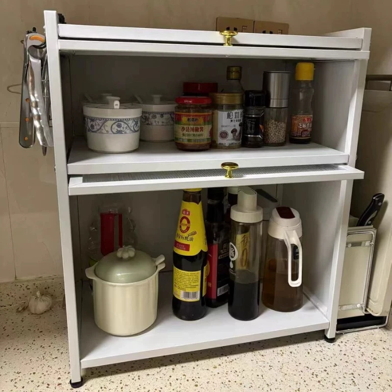 

Многофункциональная кухонная полка для специй, пылезащитный органайзер для приправ на столешницу, компактное устройство для хранения, экономящее место, держатель для баночек со специями