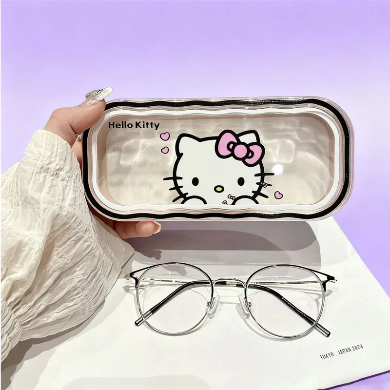 

Cartoon Children Pvc Glasses Box Hello Kitty Glasses Box Portable Cute Anime Peripheral Myopia Student Glasses Storage Box Gifts