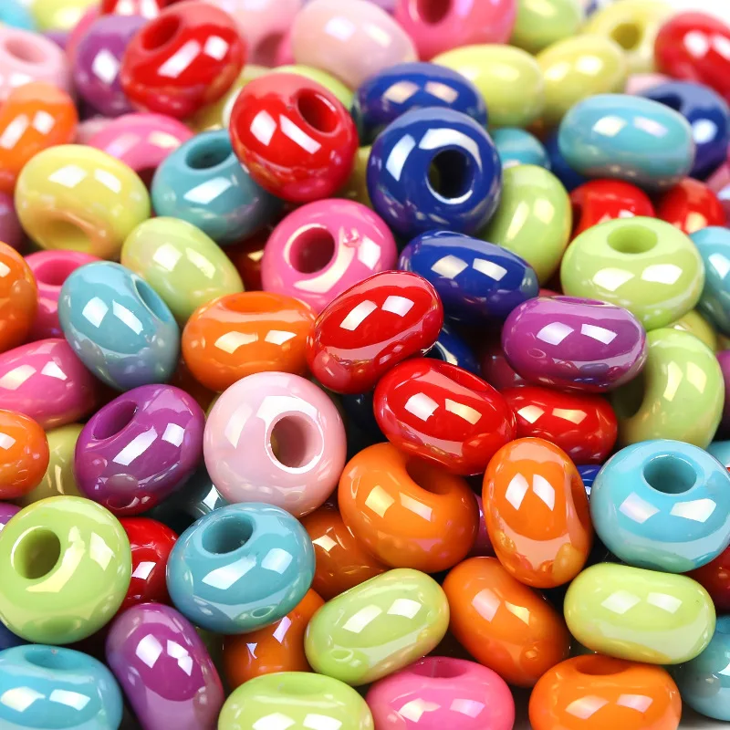 100Pcs 14mm Colourful Acrylic Beads Plastic Beads DIY Mobile Phone Chain String Jewelry Necklace Beads Making Supplies Wholesale