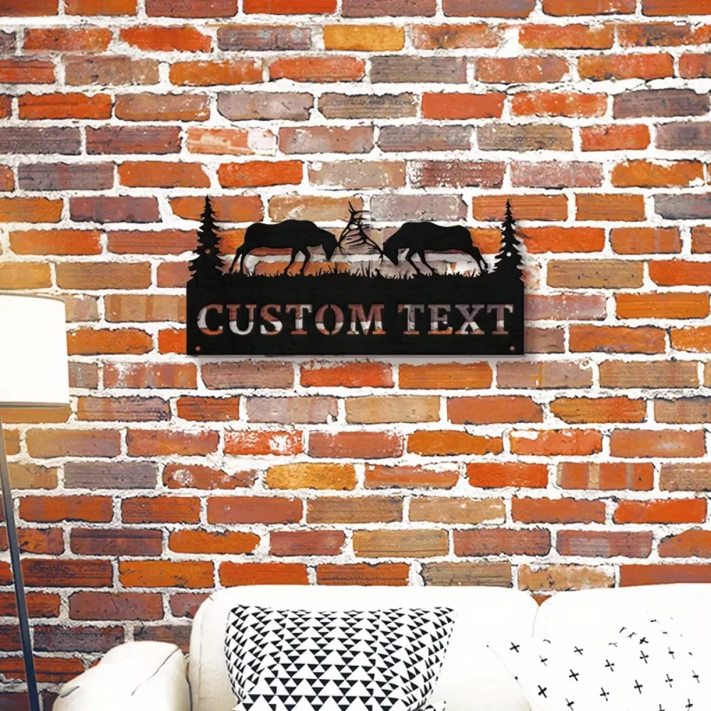 

Custom Tilored Bull Elk Address Metal Sign Personalize for a Special Look.Ideal for Home Decor.Perfect House Number Plaque/Sign