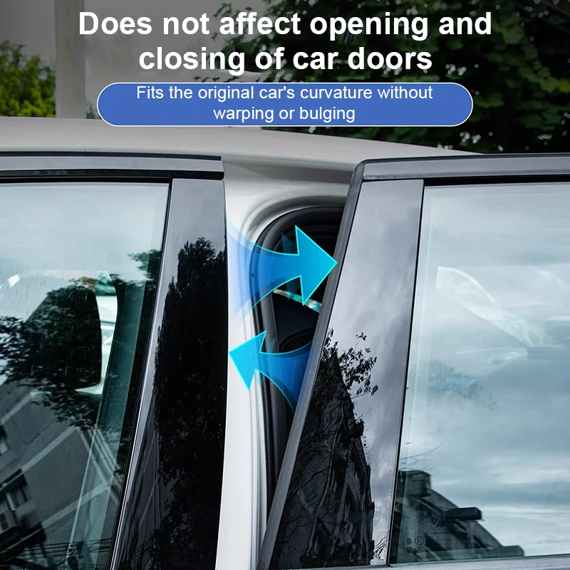 ディーパルS07 S7アクセサリー2024 2025 2026用カーウィンドウトリムカバー2枚入り、ピラーステッカーBCコラム傷防止保護フィルム