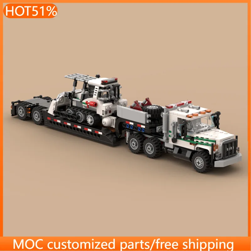 870 PCS transport Forest Fire Service Transporter & Bulldozer MOC Customize Modular Building Block DIY Boys Festival Toy Gift