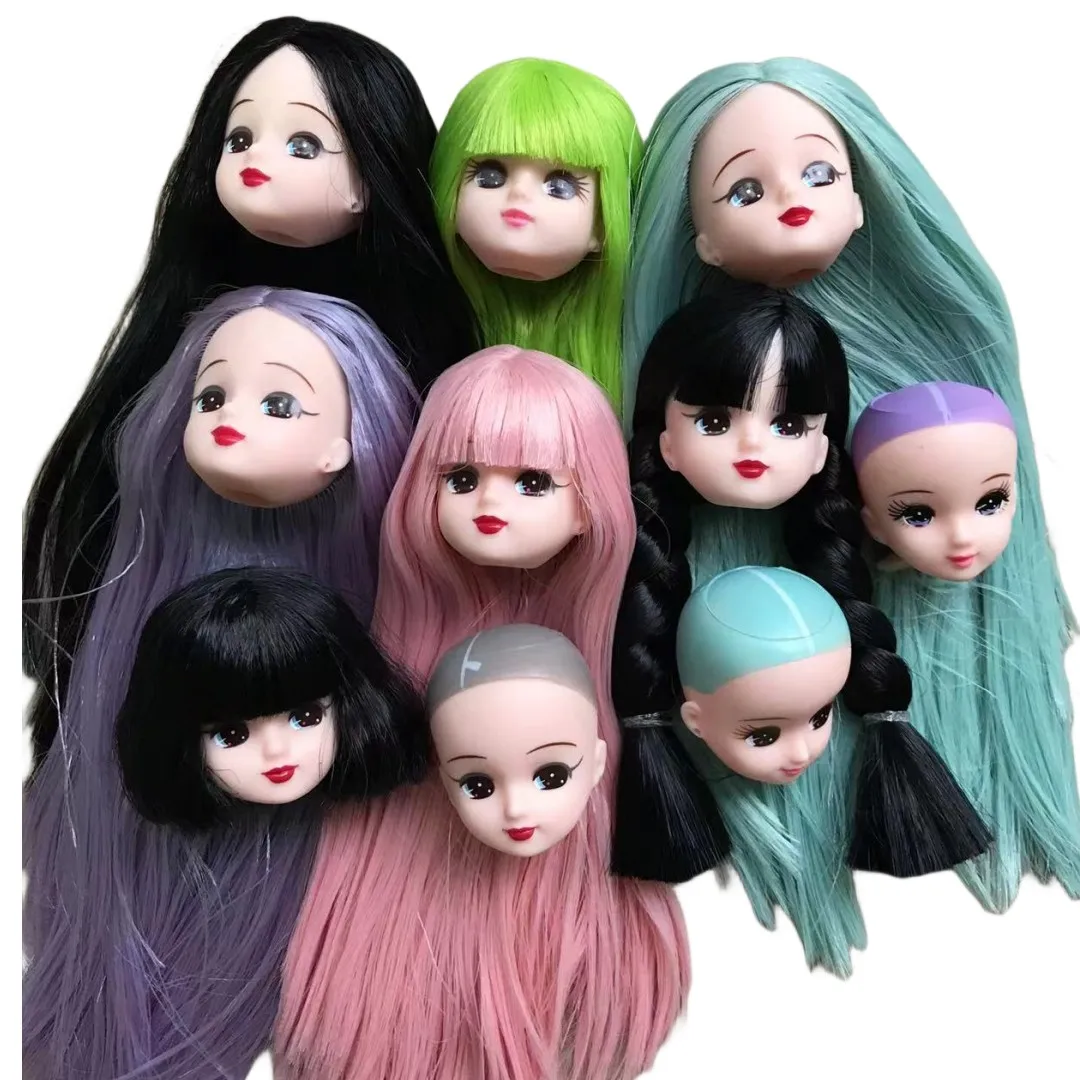 Lica Red Lips Doll Heads Multi Hair Color Style Doll Parts Cute Girl Doll Heads Soft Colorful Doll Heads