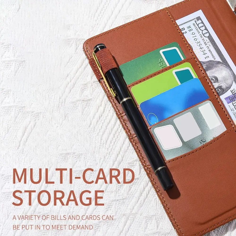 

Бюджетный органайзер A6 с застежкой-молнией, конвертами для денег, листами для учета расходов, планировщик бюджета, из искусственной кожи с узором «Цветы кешью»