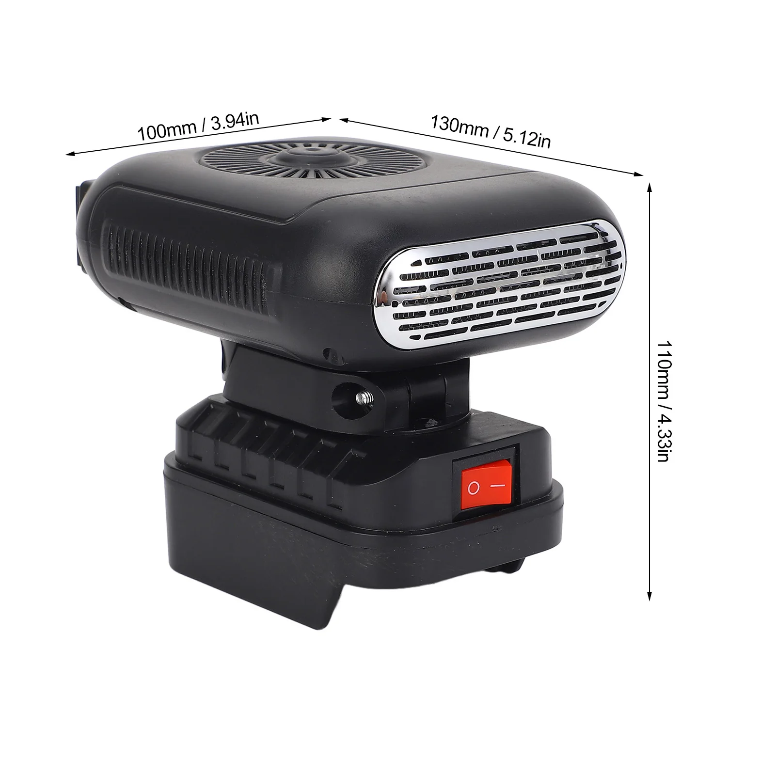 سخان مساحة تسخين سريع يعمل بالبطارية مدمج منخفض الضوضاء 90 درجة 2 درجة حرارة للمكتب والنوم والسيارة المنزلية #5