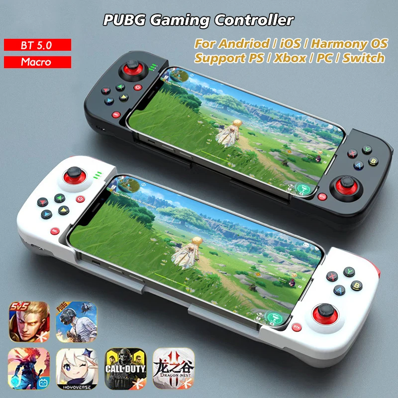 

Wireless BT 5.0 Stretchable Game Controller For Mobile Phone Android IOS Gamepad Joystick Gamepad for PS4 Switch PC Support PUBG