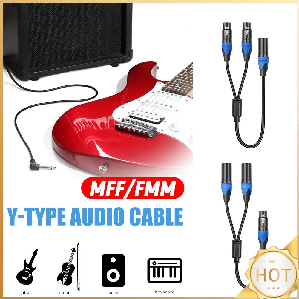 50cm XLR Splitter Cable 1 XLR Male To 2 XLR Female XLR Y Splitter Cable Microphone Splitter Cord for Amplifier Microphone Mixer