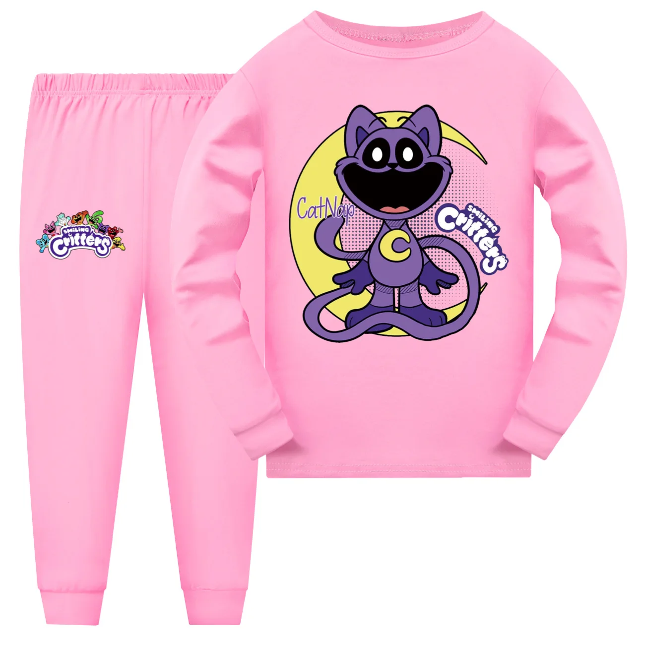 Game Critters Smiling Costumes Kids Cartoon Catnap Pajamas Sets Baby Girls Long Sleeve Tops Pants Teenager Boys Casaul Sleepwear