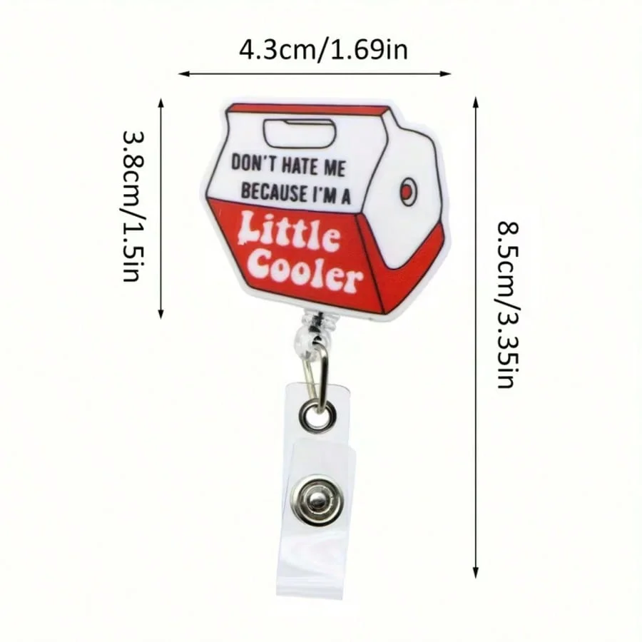 1pc Cute funny design Retractable Badge Reel – Acrylic ID Holder for Doctors, Nurses, RN, LPN, Healthcare Staff