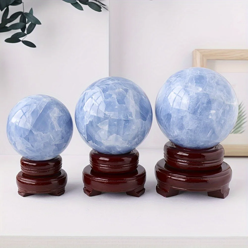 Nature Celestite Sphere Crystal Healing Blue Ball For Home Office Garden Tank Decoration Yoga Meditation Gift Halloween