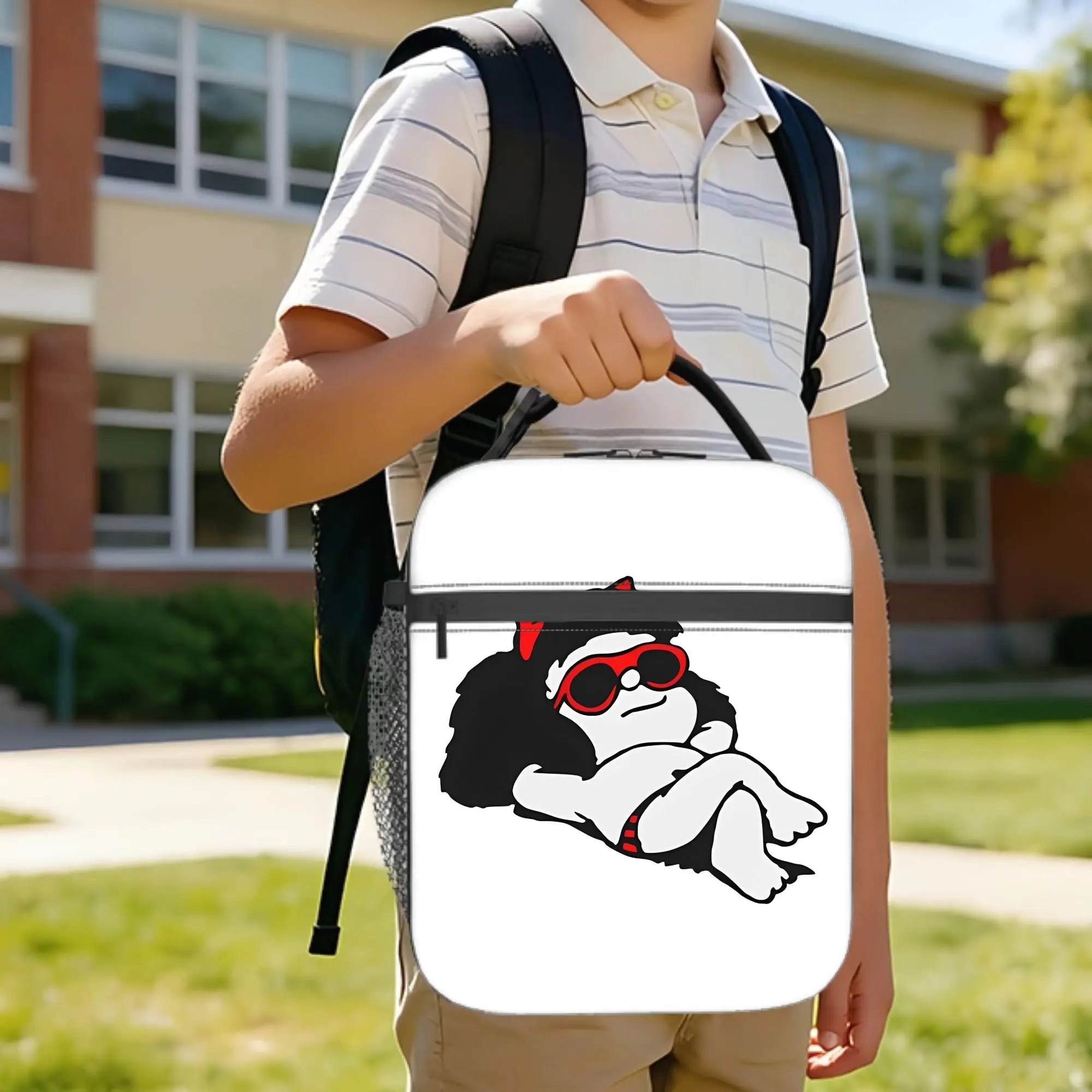 Mafaldas Insulated Lunch Bag Portable Anime Cartoon Reusable Thermal Bag Tote Lunch Box School  Picnic Food Handbags