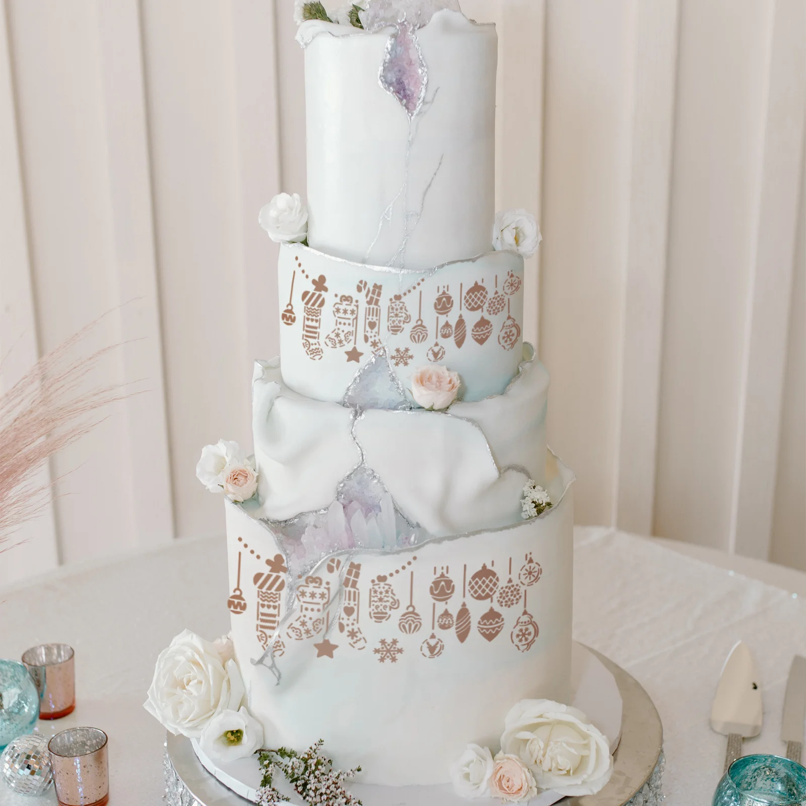 مجموعة واحدة من قوالب الكيك، استنسل بلاستيكي صديق للبيئة للخبز، أدوات تزيين الكيك الإبداعية، قوالب ذاتية الصنع