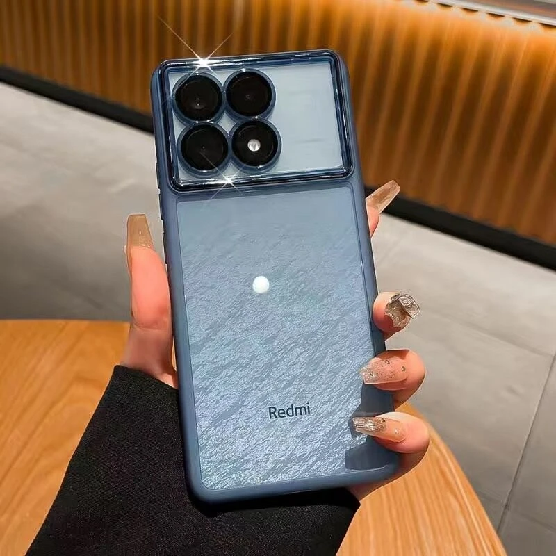 

Soft Silicone Case For Xiaomi Poco F6 Pro 5G Redmi K70 Transparent Cover Camera Protection Shockproof Bumper Case