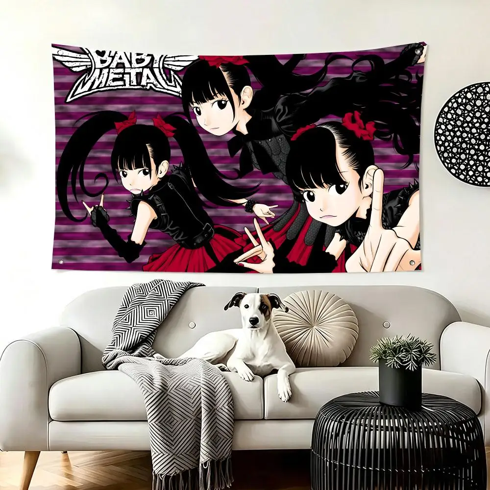 Anime Rock Band BABYMETAL Flags  For Living Room Home Dorm Decor Wall Outdoor Camping Party Banner Gifts