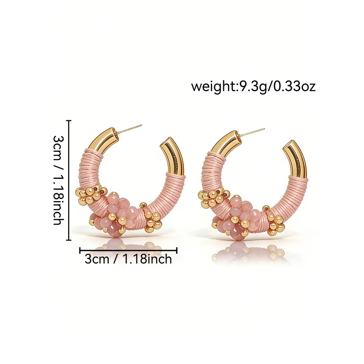 Colorful Beaded C-Shaped Earrings Bohemian Vacation Vibe Women's Versatile Jewelry for Everyday Wear And Special Occasions