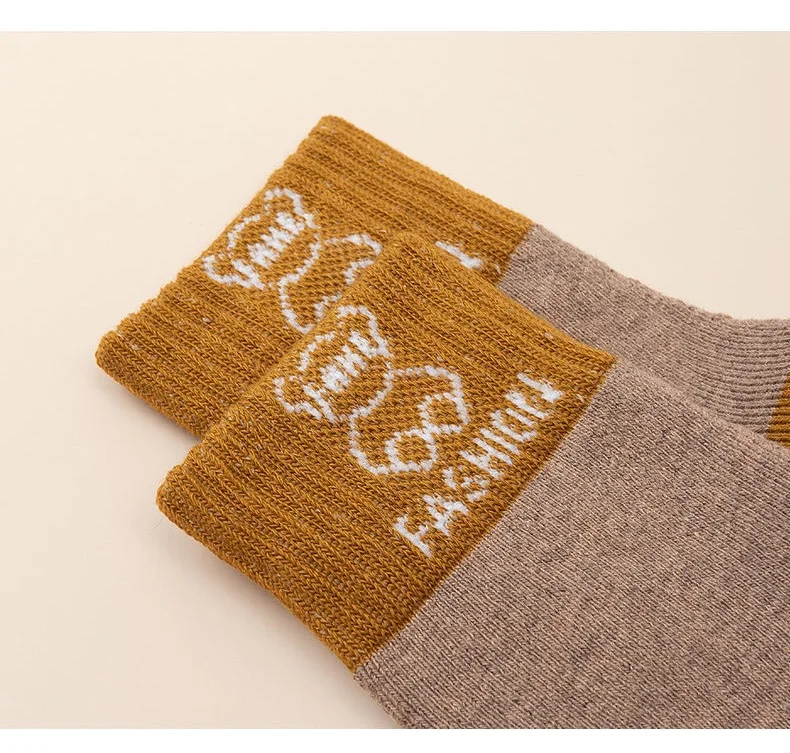 Wintersocken für Jungen und Mädchen, dicke Thermo-warme Baumwollsocken, verdickte Babysocken, Socken mit flauschigem Bärenmuster, 5 Paar – Detail 8