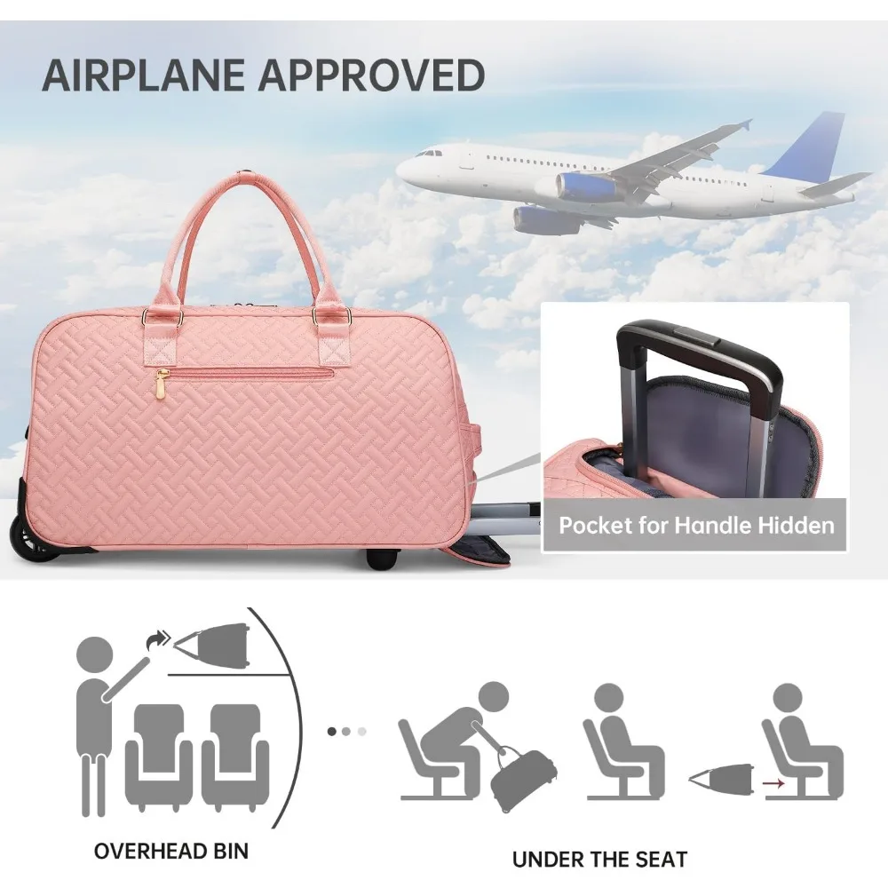 Tas Duffel Perjalanan Wanita dengan Kompartemen Sepatu, Tas Jinjing Akhir Pekan untuk Menginap, Termasuk Tas Perlengkapan Mandi, Tas Olahraga untuk Barang Basah