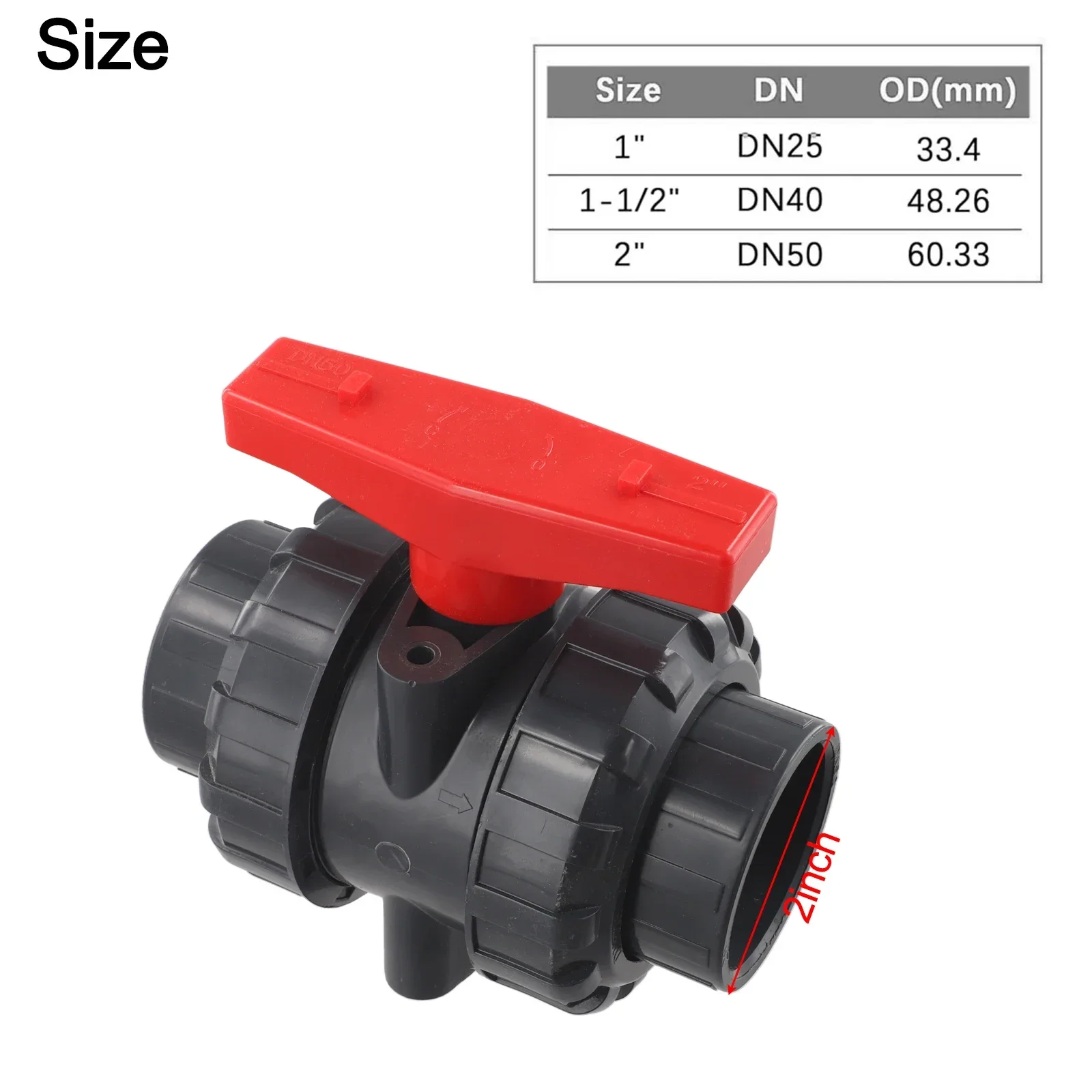 Water Flow Control PVC Union Ball Valve Pipeline Switch Valve Full Port Pvc Union Valve Robust PVC Construction