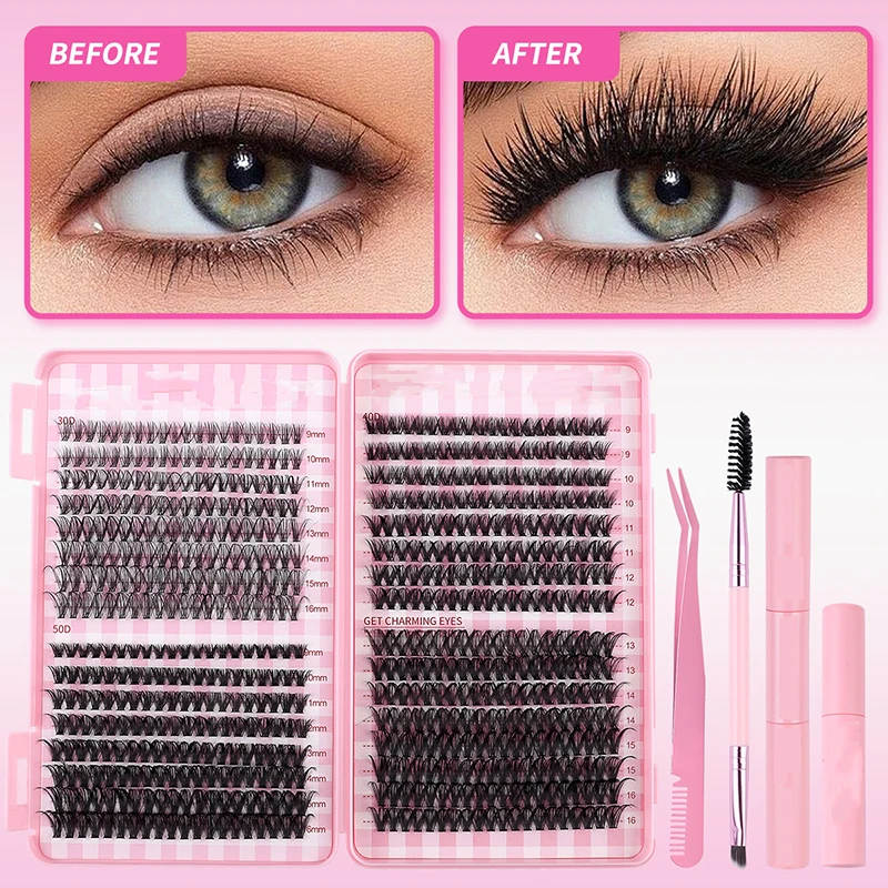DIY 30D 40D 50D Single - مجموعة الرموش الصناعية الطبيعية للمكياج DIY، اصنع مظهرك الفريد