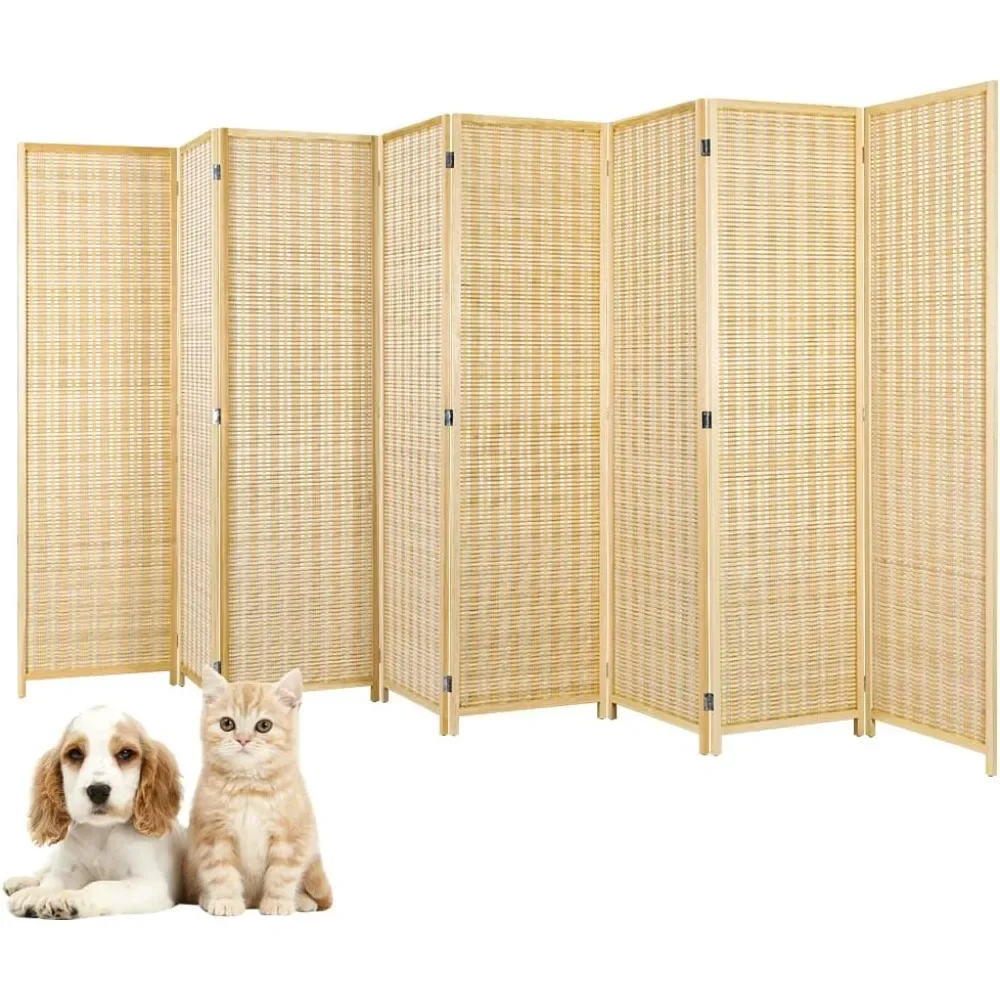 Bamboo Room Dividers and Folding Privacy Screens,  Room Divider for Room Separation, Partitions and Dividers