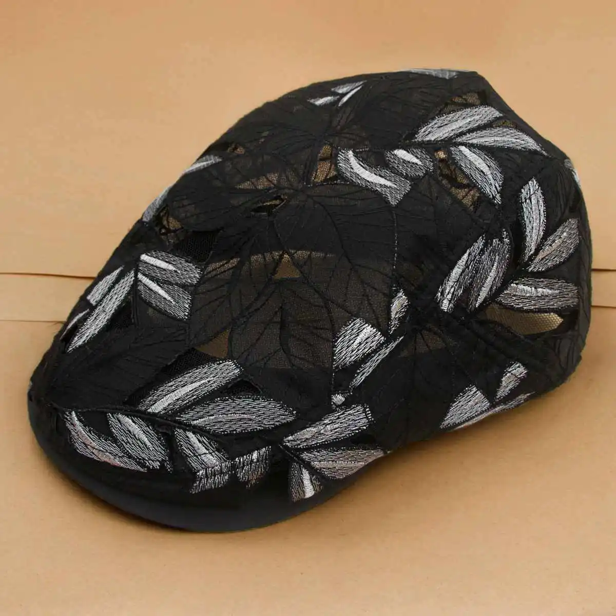 Summer Girl's Cap Mesh Embroidery Advance Hats Girls Hollow Leaves Peaked Cap Mesh Transparent Personality Versatile Style
