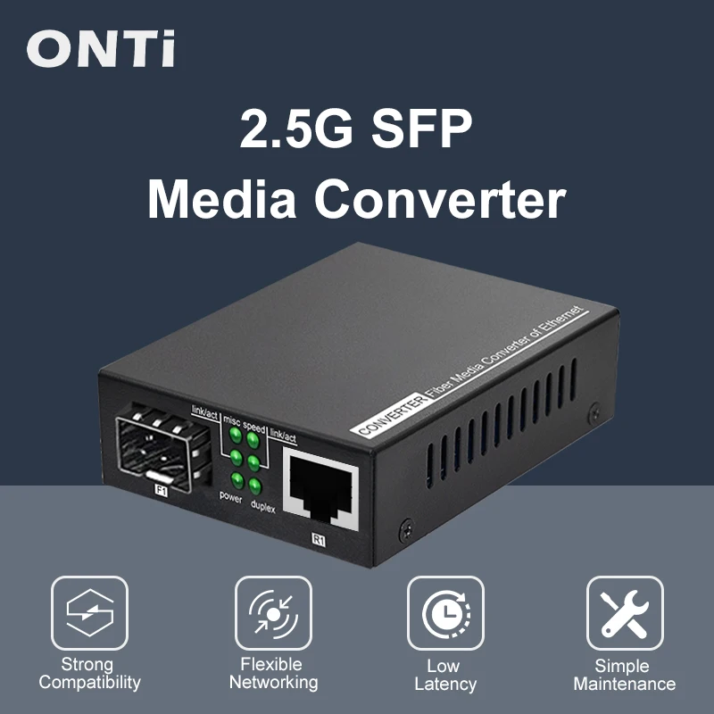 

ONTI 2.5G fiber optic transceiver LC/SC port 2.5G photoelectric converter RJ45 port 100/1000M/2500M Ethernet converter