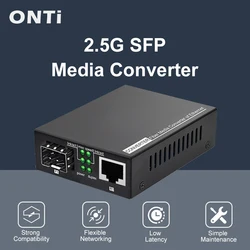 ONTI 2.5G transceptor de fibra óptica LC/SC porta 2.5G conversor fotoelétrico RJ45 porta 100/1000M/2500M Ethernet conversor transceptor