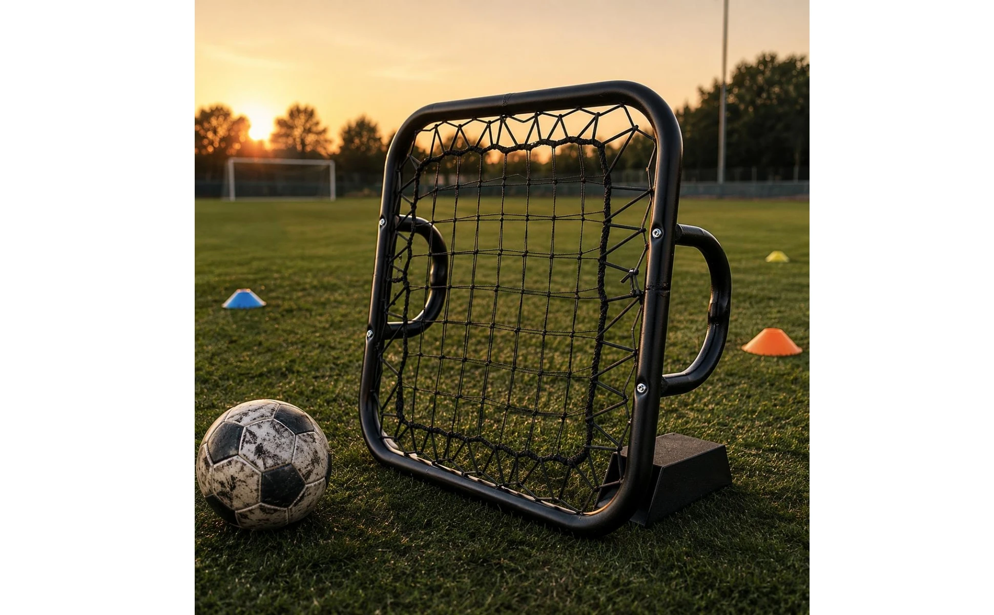 Portable Soccer Rebounder Net with Two-handle Design for Goalkeeper Reaction Training and Fast Rebounds at Home or Field Portable Soccer Rebounder Net with Two-handle Design for Goalkeeper Reaction Training and Fast Rebounds at Home or Field