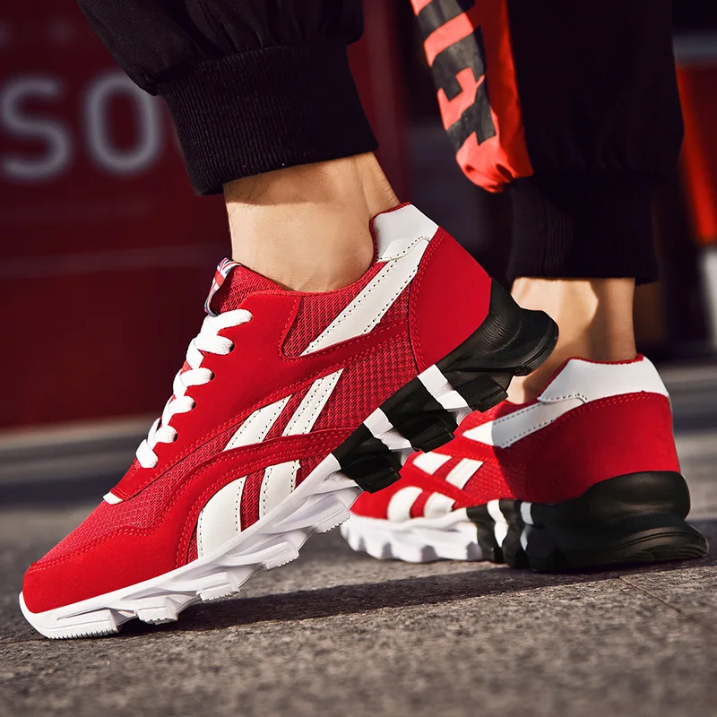 

Men Sports Running Shoes Marathon Air Cushion Breathable Lightweight Mens Outdoor Hiking Athletic Nonskid Blade Sneakers Jogging